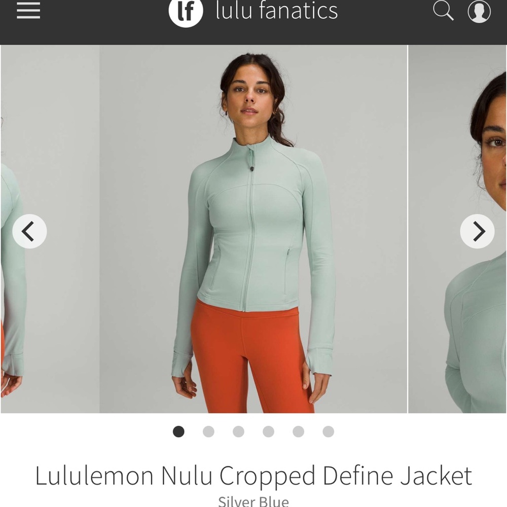 lululemon Nulu Cropped Define Jacket - Silver Blue 14